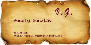 Vesely Gusztáv névjegykártya